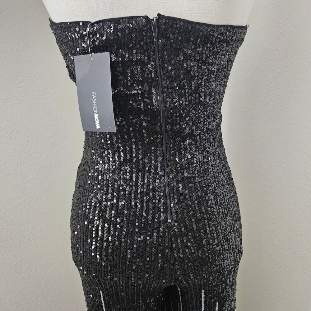 Fashion Nova In The Glow Sequin Jumpsuit Black Gold sz S NWT Fest Party - Picture 10 of 17